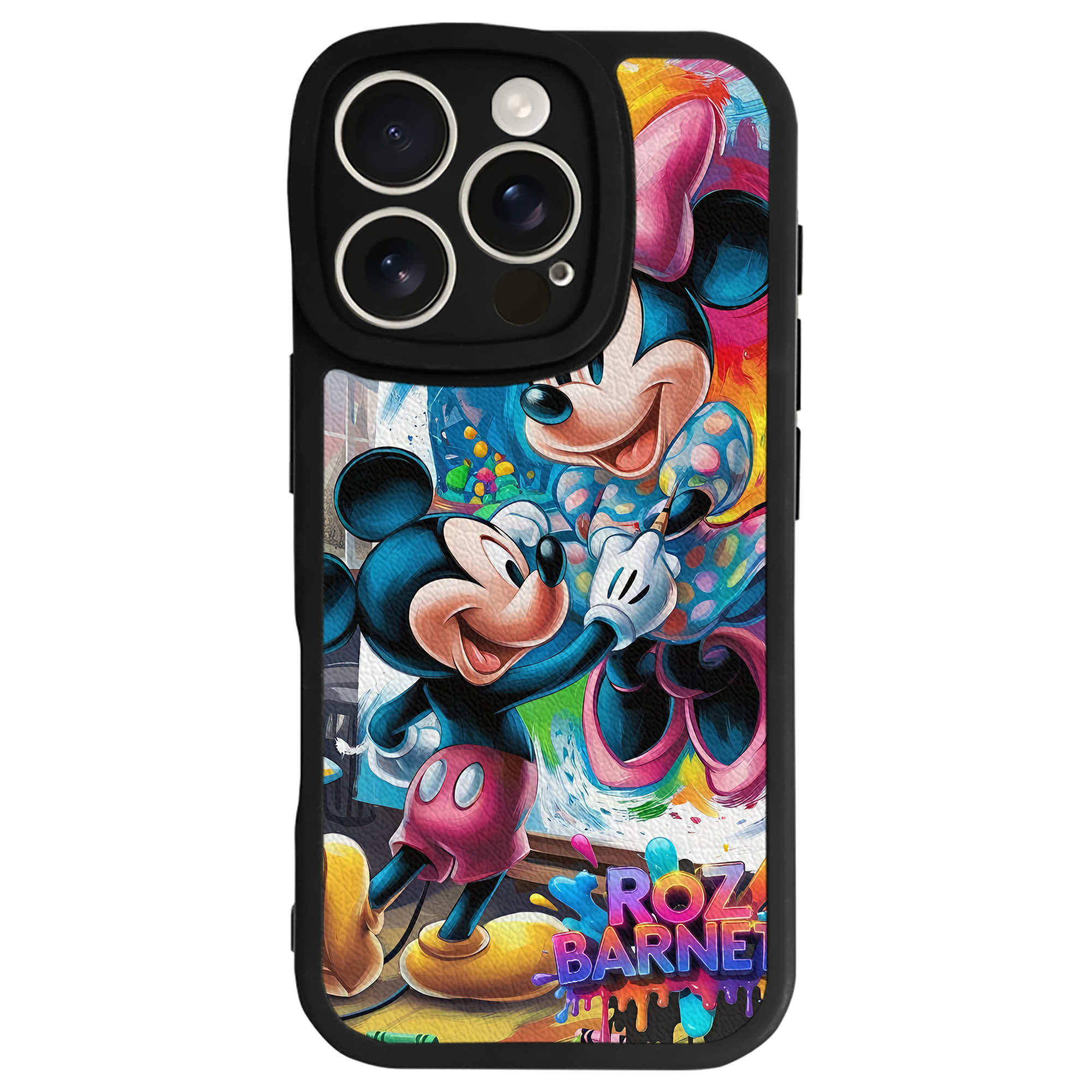 （画像用） ミッキーマウス Mickey Mouse 【iPhone 16シリーズ対応】シリコンスマホケース（レザー調） 材質：シリコン